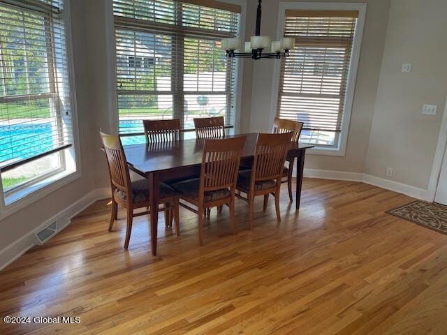 dining room with light hardwood / wood-style floors