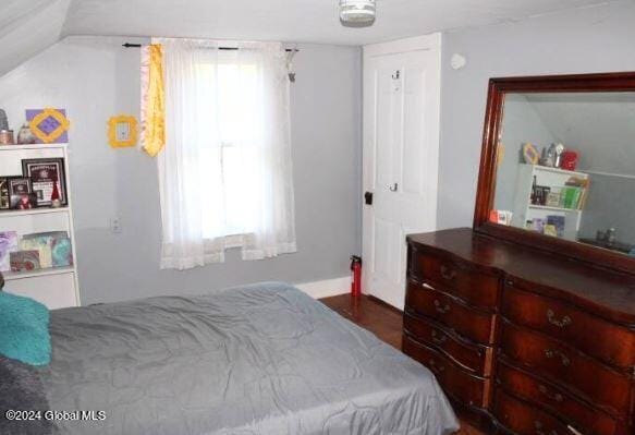 bedroom featuring hardwood / wood-style floors and multiple windows