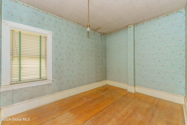 spare room featuring wood-type flooring