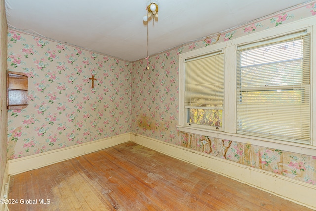 spare room with wood-type flooring