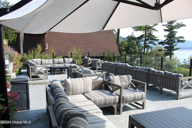 view of patio / terrace featuring an outdoor living space