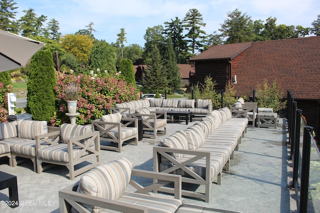 view of patio with an outdoor hangout area