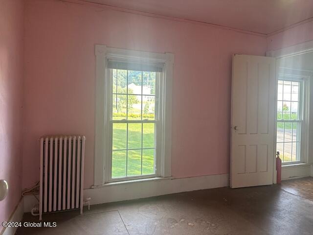 empty room with radiator heating unit