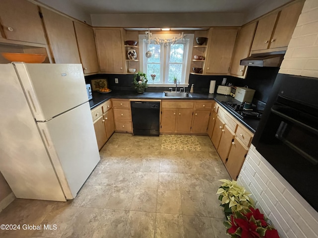 kitchen featuring sink and black appliances