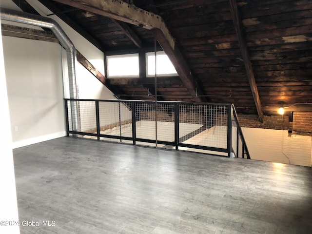 interior space with wood ceiling