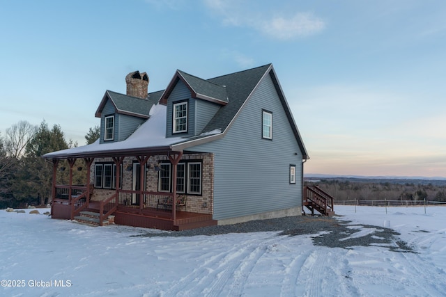 view of front of home with a porch