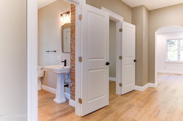 bathroom featuring hardwood / wood-style flooring