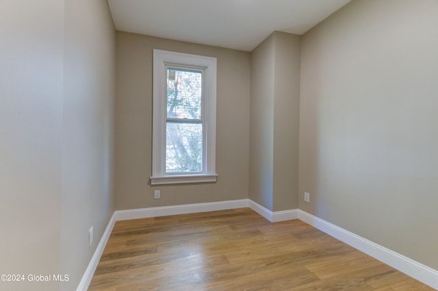 empty room featuring light wood-type flooring