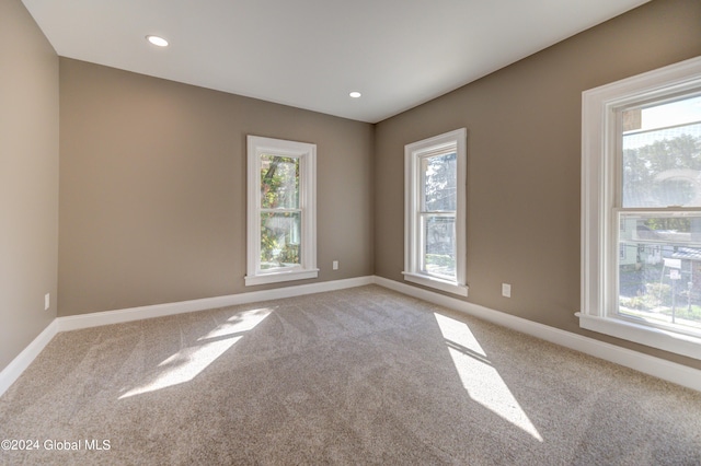 carpeted empty room with plenty of natural light