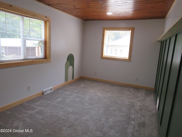 interior space featuring wood ceiling and a wealth of natural light