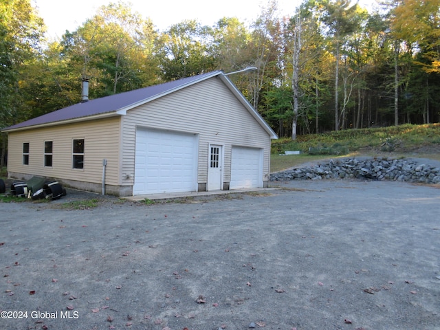 view of garage