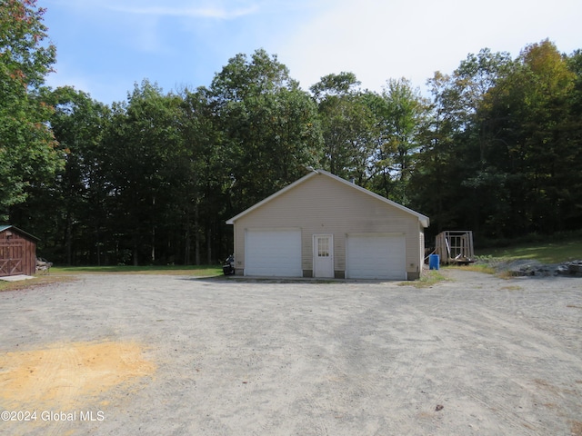 view of garage