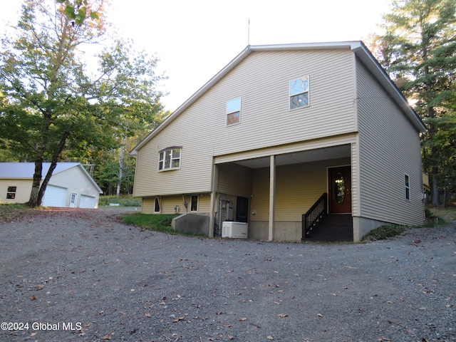 exterior space featuring a garage