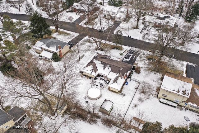 view of snowy aerial view