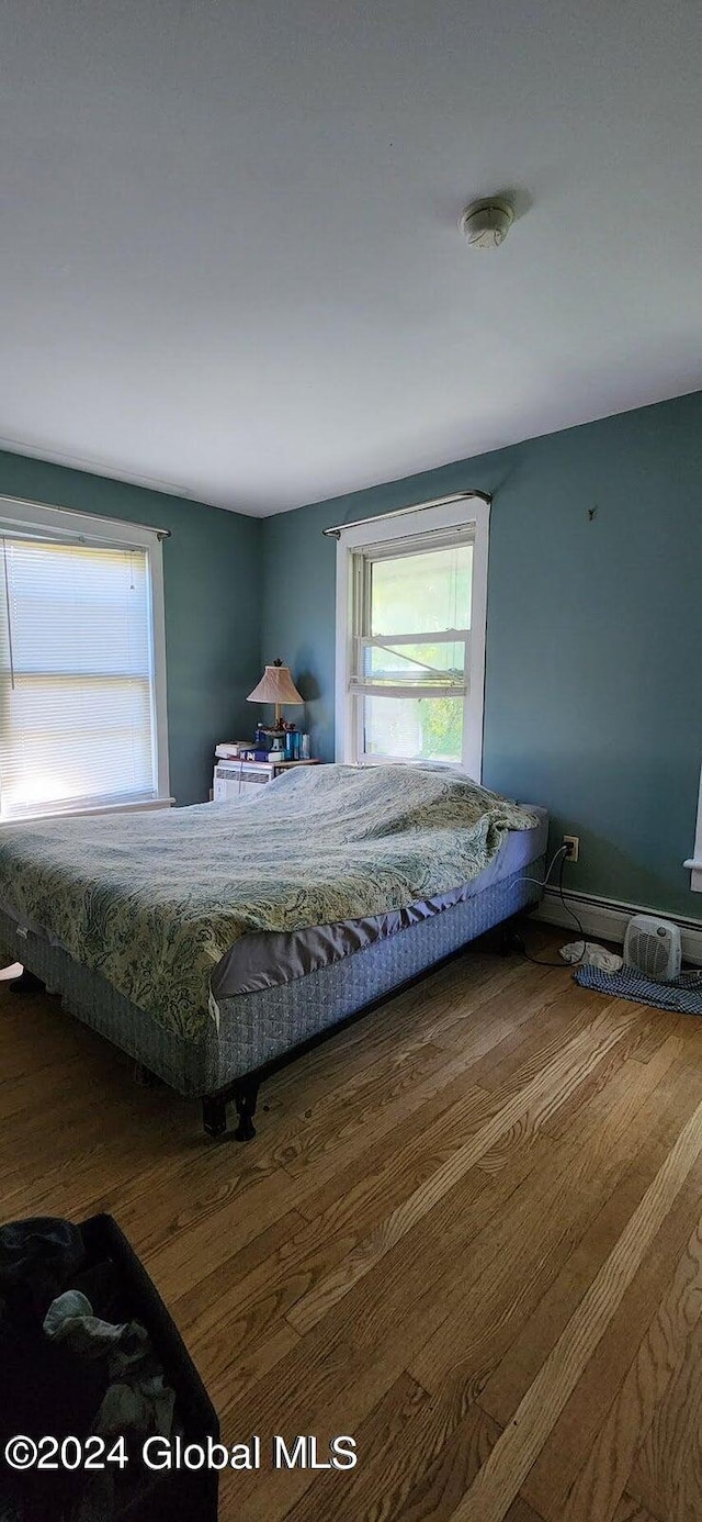 bedroom with wood-type flooring