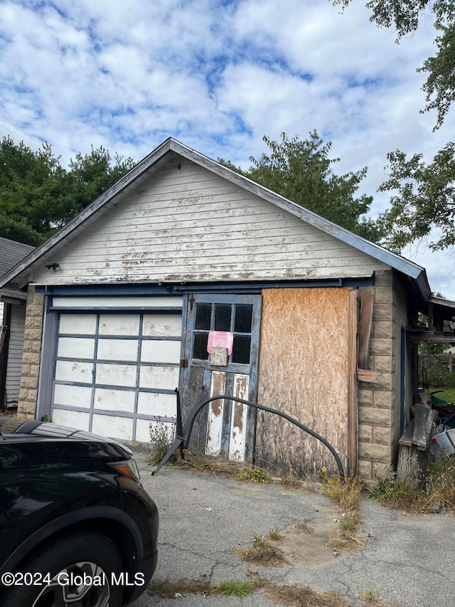 view of garage