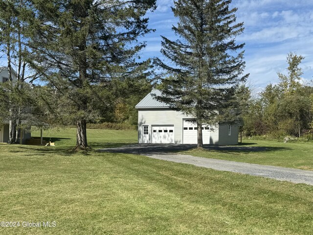 exterior space with an outbuilding