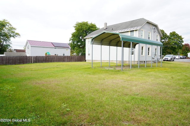 exterior space featuring a carport