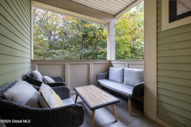 view of patio featuring an outdoor living space