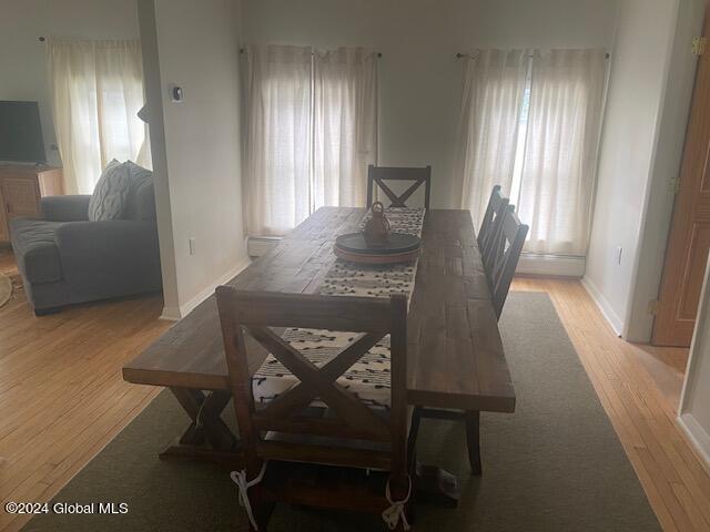 dining room featuring light hardwood / wood-style flooring