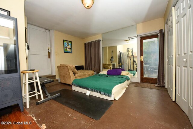 bedroom with access to outside