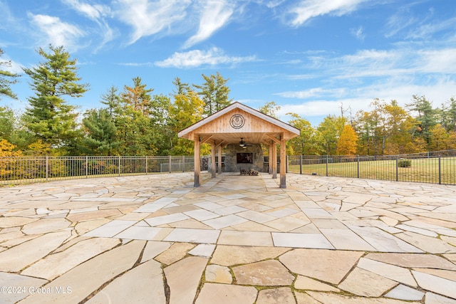 view of patio with a gazebo