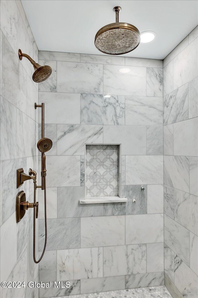 interior details with tiled shower