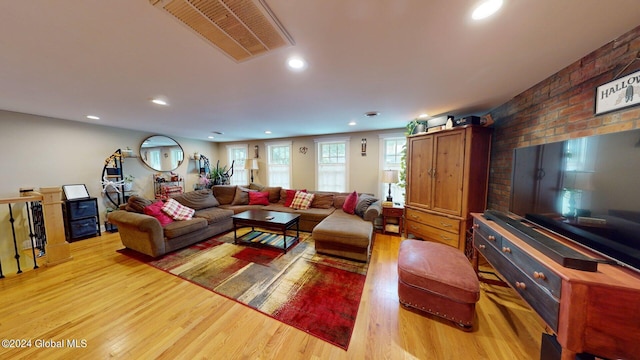 living room featuring light hardwood / wood-style floors