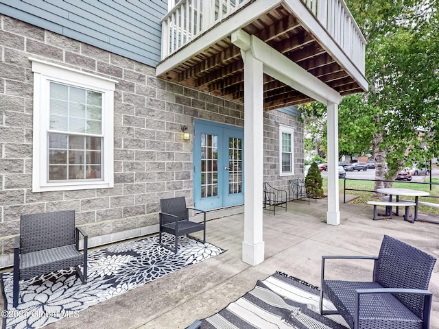 view of patio with french doors