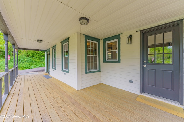 wooden deck with a porch