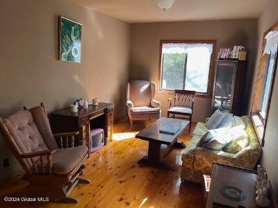 living area featuring light wood-type flooring