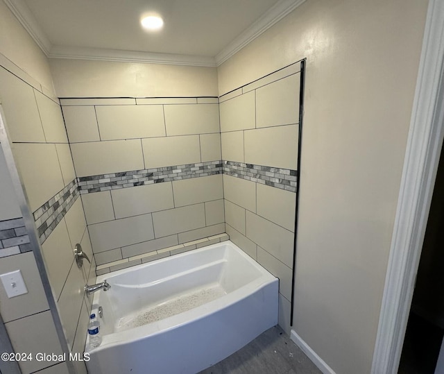 bathroom with ornamental molding