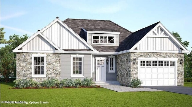 19 Hunter Ct, Milton, NY 12020 - craftsman inspired home featuring board and batten siding, stone siding, driveway, and a front yard