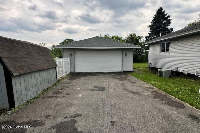 garage with cooling unit