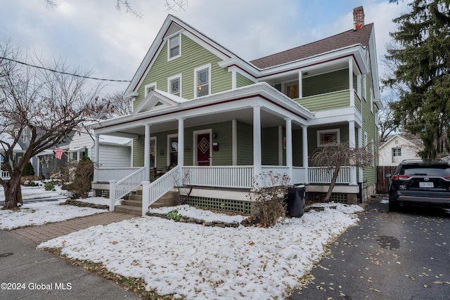 view of front of property with a porch