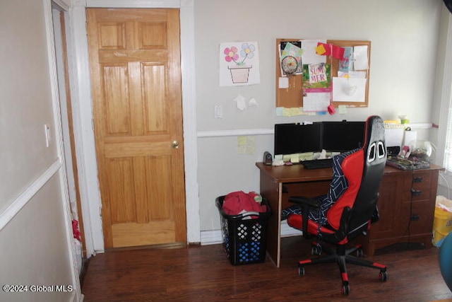 office featuring dark wood-type flooring