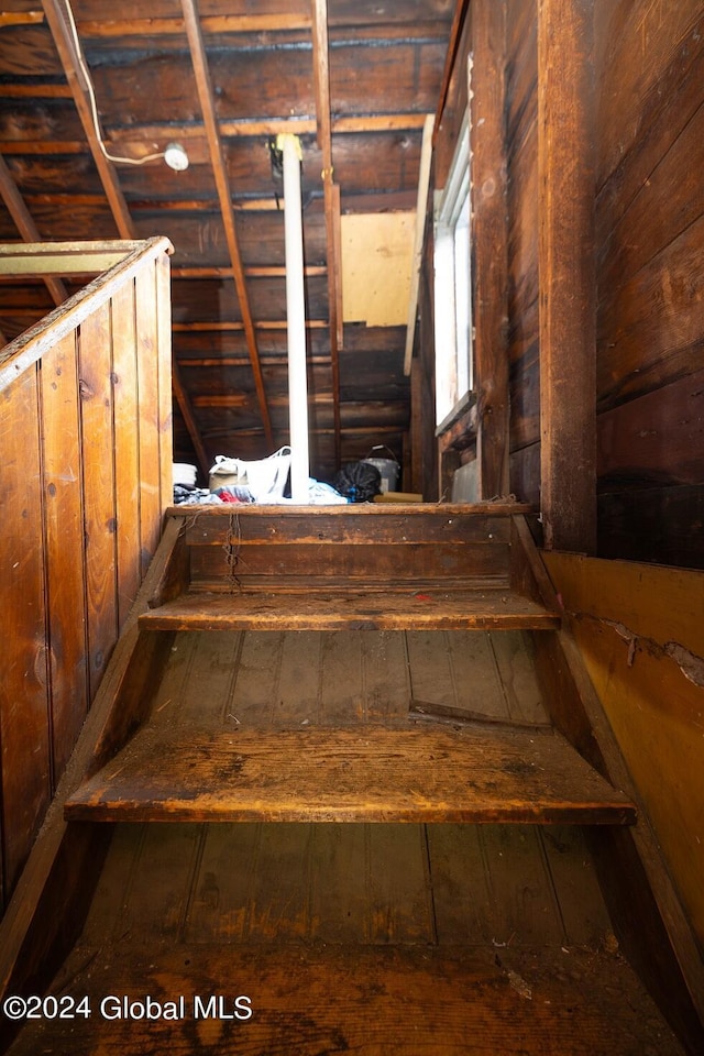 view of unfinished attic