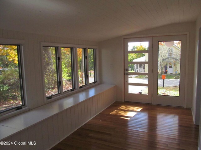 unfurnished sunroom featuring french doors