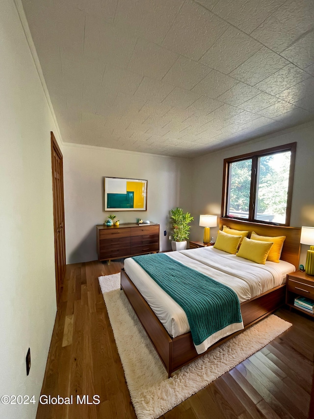 bedroom featuring dark wood-type flooring