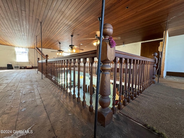 hall with wooden ceiling