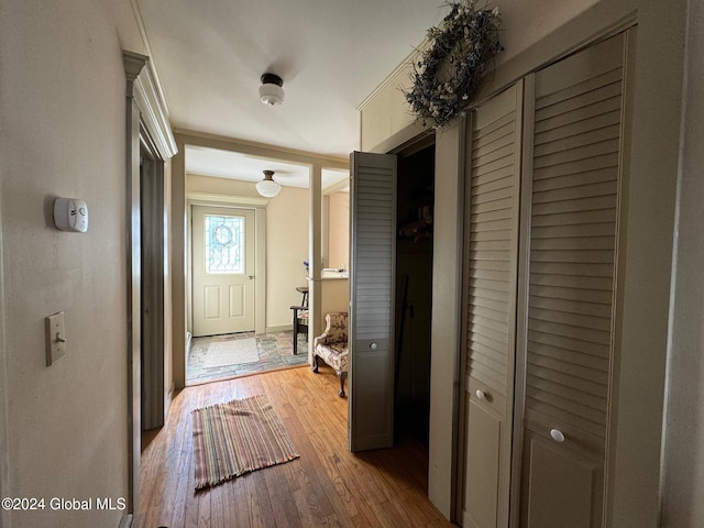 hallway featuring light hardwood / wood-style floors