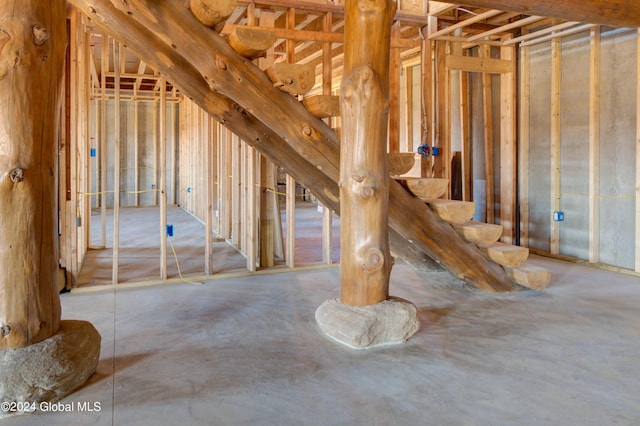 interior space with concrete floors