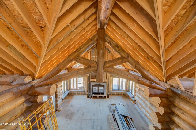 view of unfinished attic