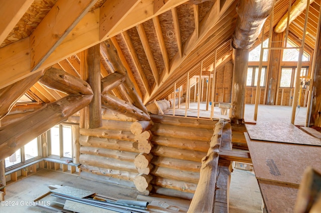 unfinished attic with a wealth of natural light