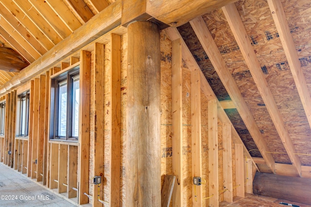 view of unfinished attic