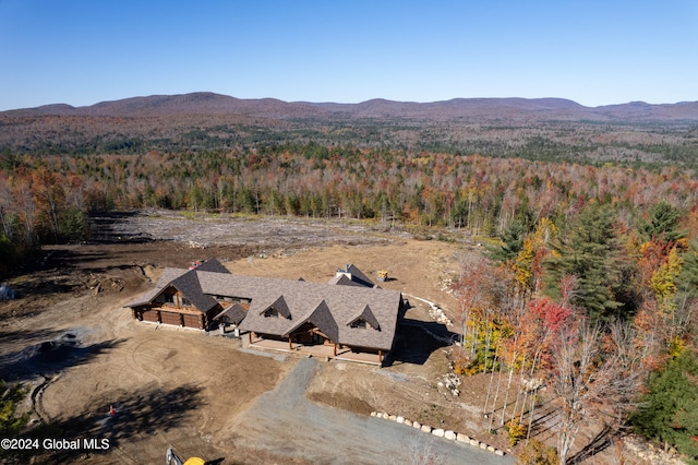 bird's eye view with a mountain view