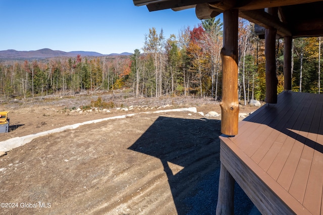 exterior space featuring a mountain view