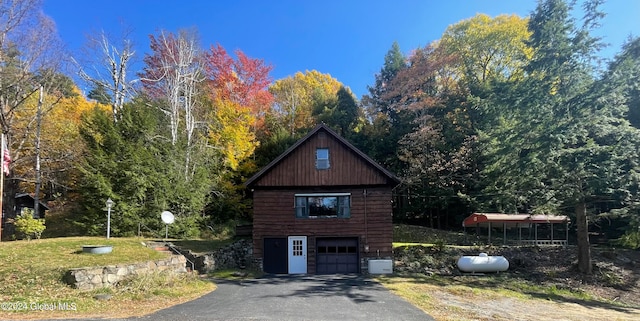 exterior space featuring a garage