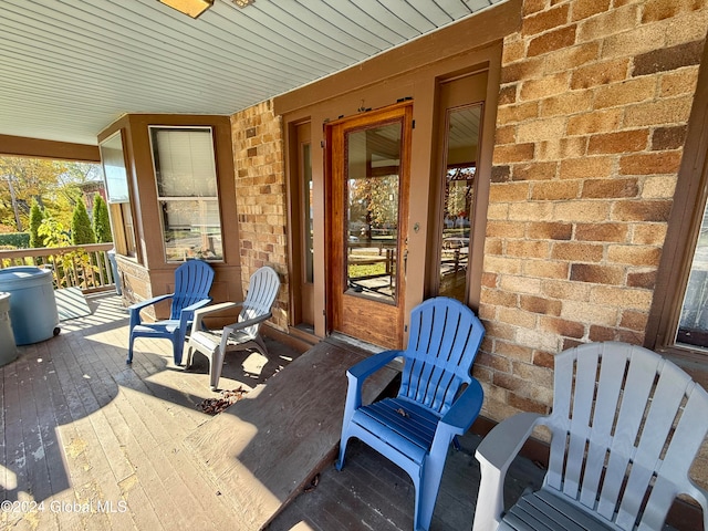 deck with a porch