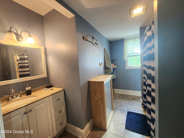 bathroom featuring vanity and tile patterned floors